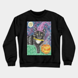 Happy Halloween  black cat Crewneck Sweatshirt